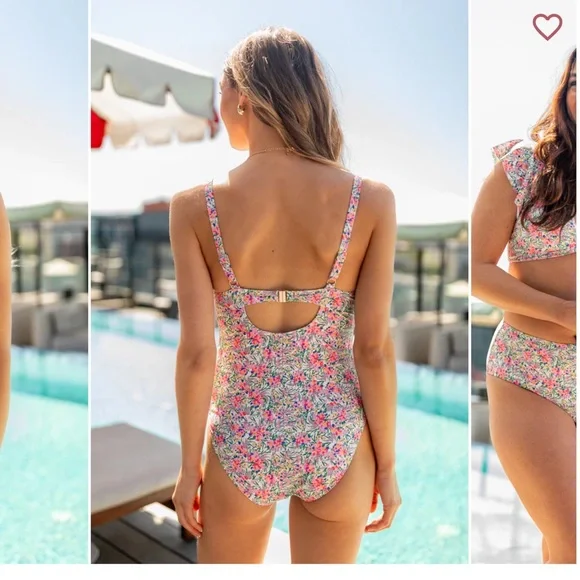 Floral One Piece Swimsuit - Picture 2 of 5